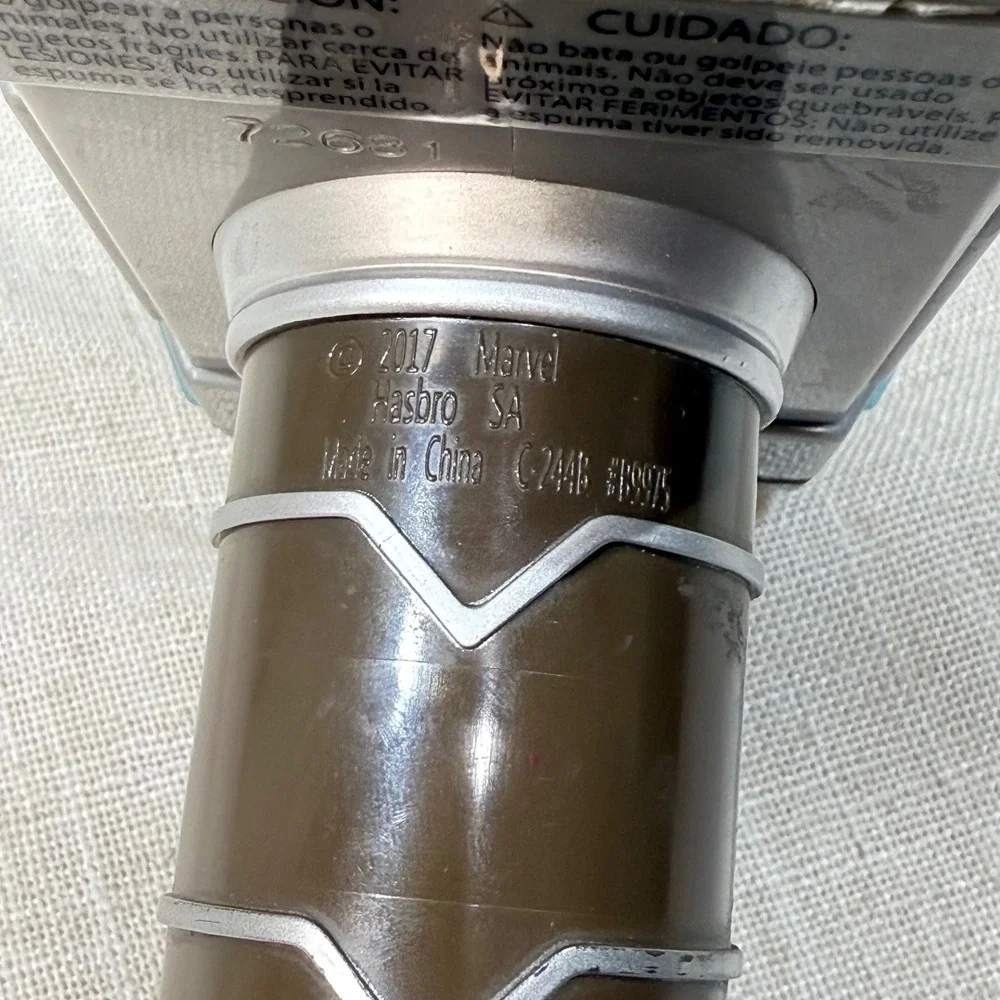 Marvel Thor Mjolnir Rumble Strike Hammer Hasbro 2017 Avengers Foam Toy Grey Blue - Picture 4 of 5
